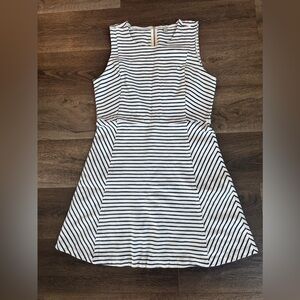 J. Crew Dress.  White with navy blue stripes.  Women’s size 12. Very Patriotic!